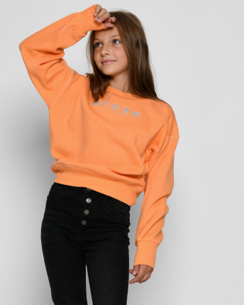 Подростковый свитшот с вышивкой "Shake it off" 52543, Цвет: Оранжевый, Размер: 122