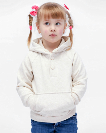 Дитячий бежевий  худі без принта 32006, Колір: Бежевий, Розмір: 116