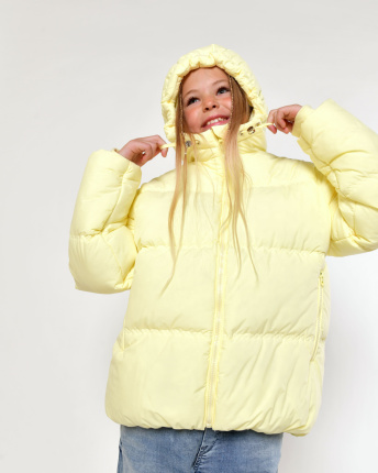Желтый детский пуховик 56047, Цвет: Жёлтый, Размер: 122