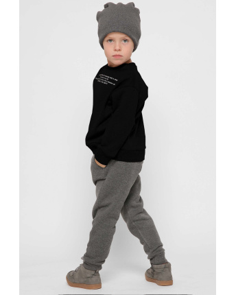 Детский свитшот с надписью цвет черный 38572, Цвет: Черный, Размер: 86