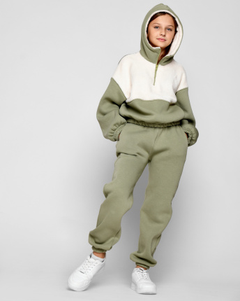 Подростковый спортивный костюм оливковый 53157, Цвет: Хаки, Размер: 122