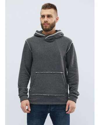 Мужское худи с капюшоном цвет антрацит 31863, Цвет: Графит, Размер: S