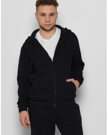 Мужская теплая спортивная кофта на молнии, синий 29941, Цвет: Синий, Размер: XL