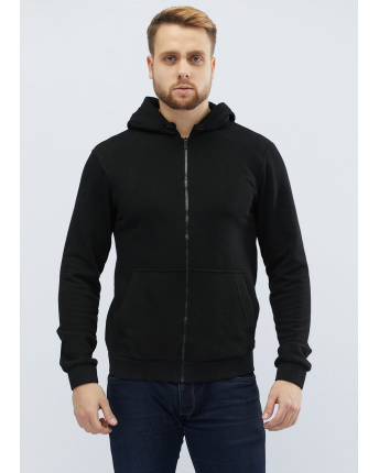 Мужская спортивная кофта на молнии, черный 31938, Цвет: Черный, Размер: XL