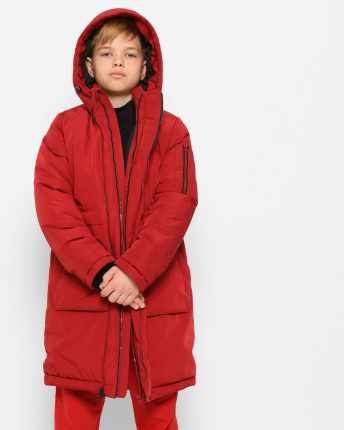 Червона зимова куртка для хлопчика 43501, Колір: Червоний, Розмір: 140