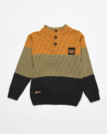 Детский свитер с пуговицами 53247, Цвет: Горчица, Размер: 92