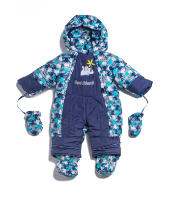 Дитячий комбінезон-трансформер на флісі 33057, Колір: Синій, Розмір: 74