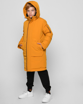 Жовта зимова куртка для хлопчика 45002, Колір: Гірчиця, Розмір: 116