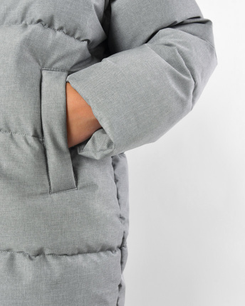 Серый пуховик для мальчика с эффектом меланжа 56305, Цвет: Серый, Размер: 140 см, изображение 6