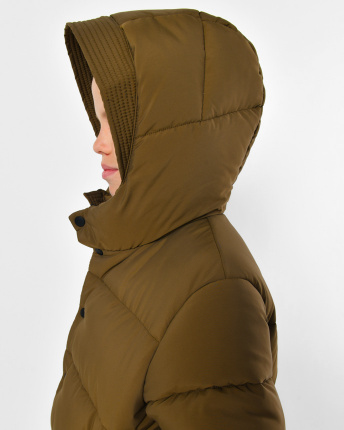 Классический зимний пуховик для мальчика цвета хаки 56306, Цвет: Хаки, Размер: 158, изображение 6