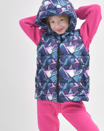 Детский яркий демисезонный жилет 55920, Цвет: Розовый, Размер: 122