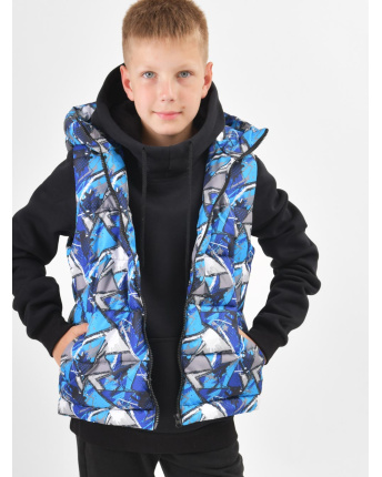 Детский яркий демисезонный жилет 55921, Цвет: Синий, Размер: 122