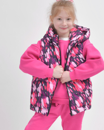 Детский яркий демисезонный жилет 55924, Цвет: Малина, Размер: 122