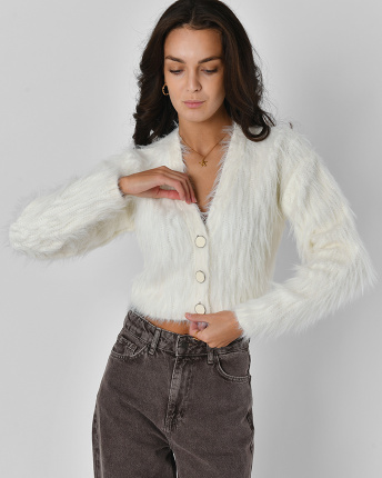 Кардиган Rica Rossa 50023-36 57119, Цвет: Молочний, Размер: ONE SIZE, изображение 7