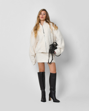 Жіночий молочний комплект із ворсового матеріалу 57141, Колір: Молочний, Розмір: S, зображення 2