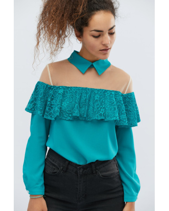 Блуза Carica BK-7479-18 32527, Цвет: Бирюзовый, Размер: XS