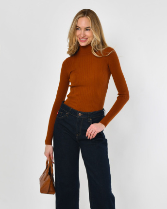 Трикотажний жіночий теракотовий гольф 52410, Колір: Теракот, Розмір: ONE SIZE