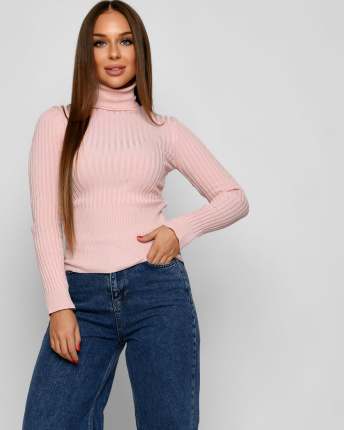 Женский пудровый гольф 52424, Цвет: Пудровый, Размер: ONE SIZE