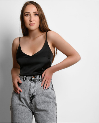 Шелковая блуза черного цвета 53854, Цвет: Черный, Размер: XS