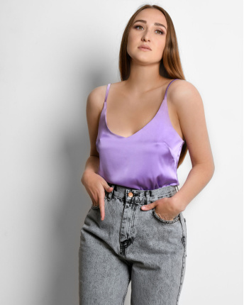 Шелковая блуза фиолетового цвета 53855, Цвет: Фиолетовый, Размер: XS