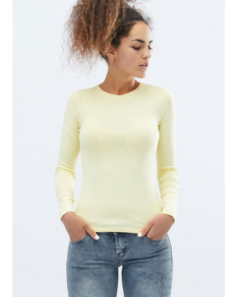 Женский желтый лонгслив 32070, Цвет: Жёлтый, Размер: M