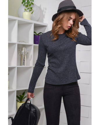 Синий базовый лонгслив 28480, Цвет: Синий, Размер: L