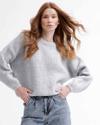 Жіночий сірий светр Oversize 55765, Колір: Сірий, Розмір: ONE SIZE
