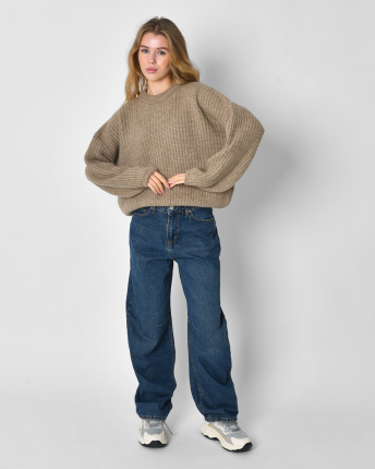 Жіночий бежевий об’ємний светр oversize 57117, Колір: Бежевий, Розмір: ONE SIZE, зображення 2