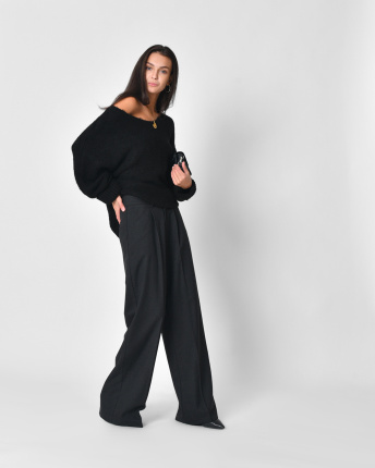 Жіночий чорний м’який светр 57129, Колір: Чорний, Розмір: ONE SIZE, зображення 3