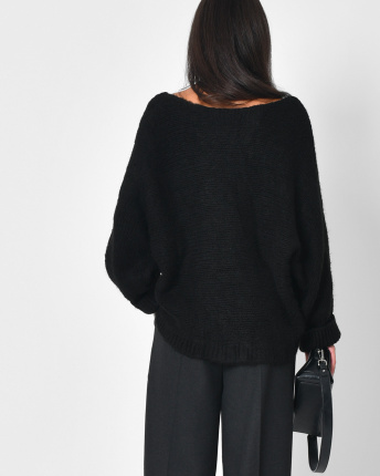 Жіночий чорний м’який светр 57129, Колір: Чорний, Розмір: ONE SIZE, зображення 5