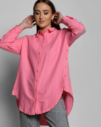 Теплая рубашка розового цвета 55188, Цвет: Розовый, Размер: S