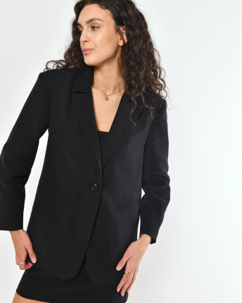 Женский черный костюм из пиджака и мини-юбки 56179, Цвет: Черный, Размер: M, изображение 7