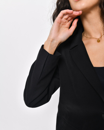 Женский черный костюм из пиджака и мини-юбки 56179, Цвет: Черный, Размер: M, изображение 8