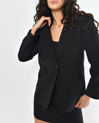 Женский черный костюм из пиджака и мини-юбки 56179, Цвет: Черный, Размер: M, изображение 9