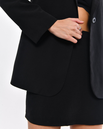 Женский черный костюм из пиджака и мини-юбки 56179, Цвет: Черный, Размер: M, изображение 11