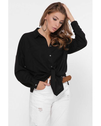 Черная женская рубашка 36246, Цвет: Черный, Размер: XS