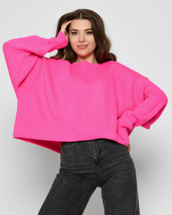 Жіночий малиновий светр oversize 53176, Колір: Малина, Розмір: ONE SIZE