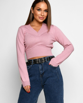 Рожевий жіночий пуловер 52406, Колір: Світло-рожевий, Розмір: ONE SIZE