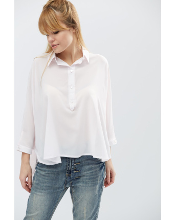 Шифоновая рубашка оверсайз цвет светло-розовый 32214, Цвет: Светло-розовый, Размер: XS