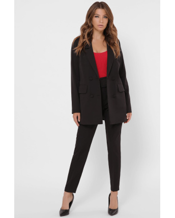 Женский костюм с пиджаком и брюками 36099, Цвет: Черный, Размер: XS