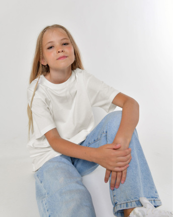 Дитяча повсякденна футболка Premium,  молоко 56020, Колір: Молочний, Розмір: 116