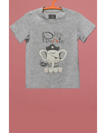 Дитяча футболка Standart з принтом Little Pirate 34484, Колір: Сірий, Розмір: 92