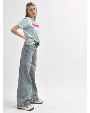 Женская мятная футболка Standart с принтом London 57931, Цвет: Мята, Размер: S