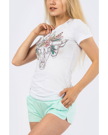 Женская футболкаCRC 201-3-1257 58038, Цвет: Белый, Размер: XS