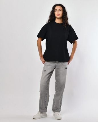 Футболка женская Premium oversize CRC FP-140-8 57825, Цвет: Черный, Размер: S, изображение 3