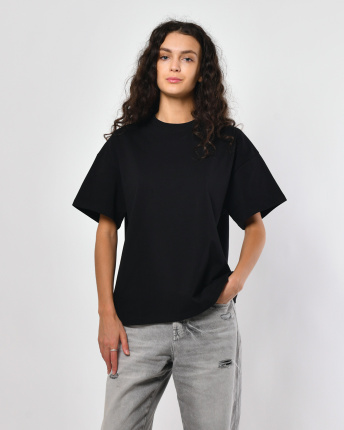 Футболка женская Premium oversize CRC FP-140-8 57825, Цвет: Черный, Размер: S, изображение 4