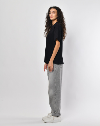 Футболка женская Premium oversize CRC FP-140-8 57825, Цвет: Черный, Размер: S, изображение 5