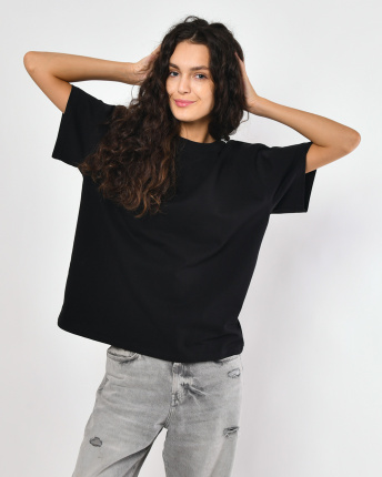 Футболка женская Premium oversize CRC FP-140-8 57825, Цвет: Черный, Размер: S, изображение 9