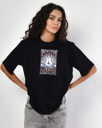 Женская футболкаCRC 26050-8 Namaste 58001, Цвет: Черный, Размер: XS