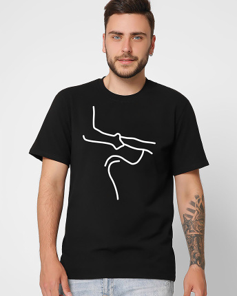 Футболка мужская с принтом  CRC 16052-8 Pose Sex 57074, Цвет: Черный, Размер: S